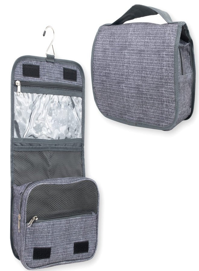 Summit Ridge Multi Pocket Hanging Toiletry Bag Travel Bag with Hanging Hook, Water-resistant Makeup Cosmetic Bag Travel Organizer for Accessories, Shampoo, Toiletries (Grey) - Image 1