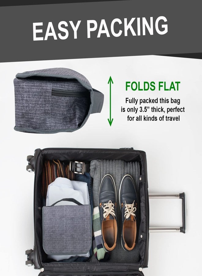 Summit Ridge Multi Pocket Hanging Toiletry Bag Travel Bag with Hanging Hook, Water-resistant Makeup Cosmetic Bag Travel Organizer for Accessories, Shampoo, Toiletries (Grey) - Image 3