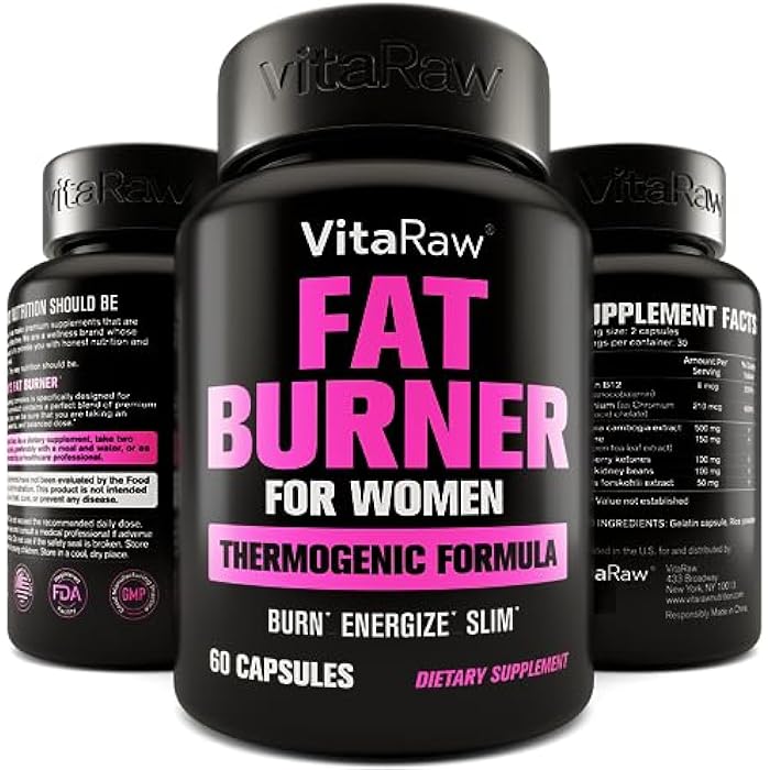 VitaRaw Weight Loss Pills for Women, Diet Pills for Women, The Best Fat Burners for Women, This Thermogenic Fat Burner is a Natural Appetite Suppressant & Metabolism Booster Supplement, Helps Reduce Belly Fat - Image 1