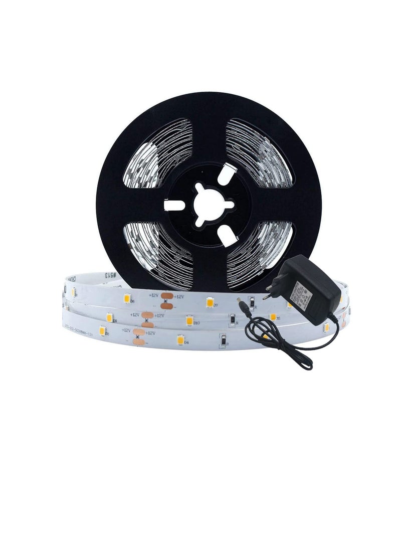 KED BROOK LED White Strip Lights SMD3528 16.4Ft(5M) 60LED/M DC12V 2.5A White PCB Flexible Ribbon Strip with Adhesive Tape - Image 2
