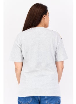 Looney Tunes Women Crew Neck Short Sleeves Bunny Print T-Shirt, Grey  - Image 3