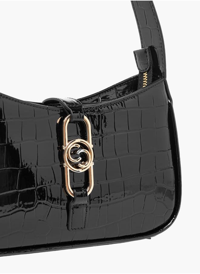 Celeste Women Textured Shoulder Bag with Zip Closure  - Image 4