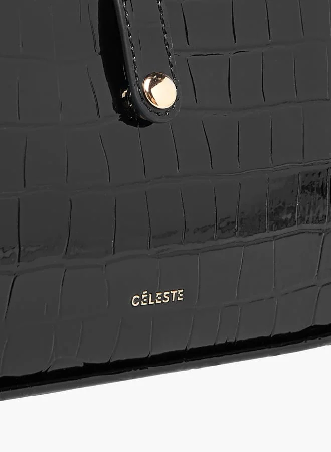 سيليست Women Textured Shoulder Bag with Zip Closure