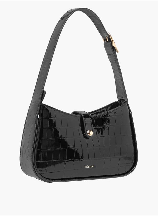 Celeste Women Textured Shoulder Bag with Zip Closure  - Image 3