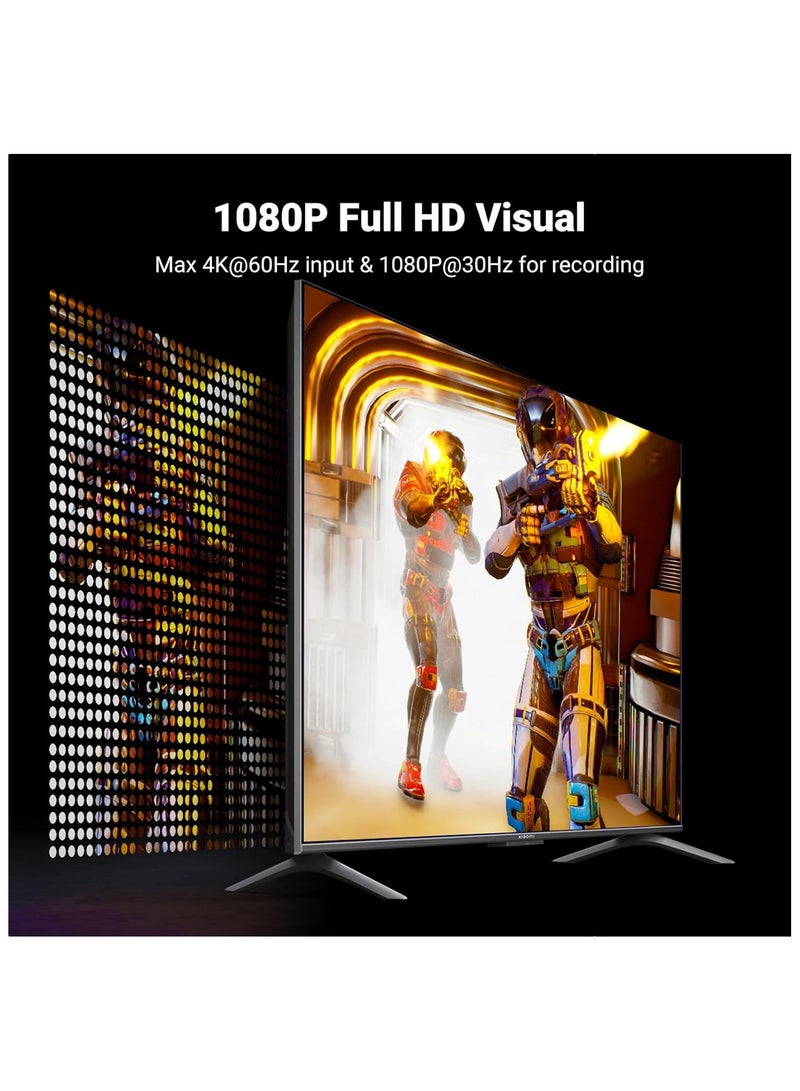 يو جرين بطاقة التقاط فيديو UGREEN 4K HDMI إلى USB-A/USB-C بطاقة التقاط HDMI بدقة Full HD 1080P USB 2.0 لتسجيل الفيديو والصوت للألعاب والبث المباشر والتدريس ومؤتمرات الفيديو - Image 3