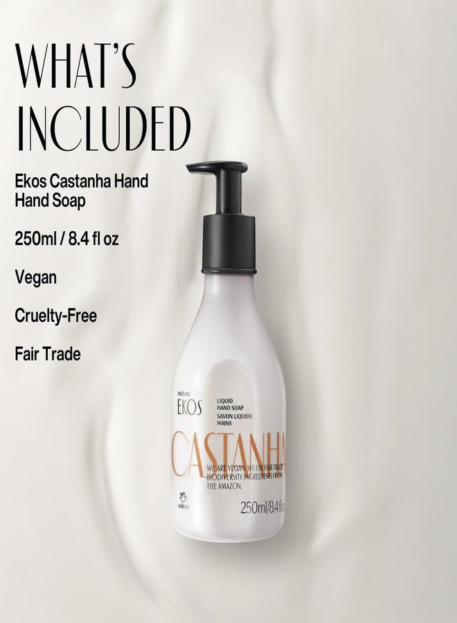 natura - Ekos Castanha (Brazil Nut) Renourishing Liquid Hand Soap - Anti-Dryness - Coconut Derived Cleanser - Vegan Skin Care - Brazilian Beauty Secrets - Self Care & Body Care - 8.4 fl oz (250ml) - Image 3