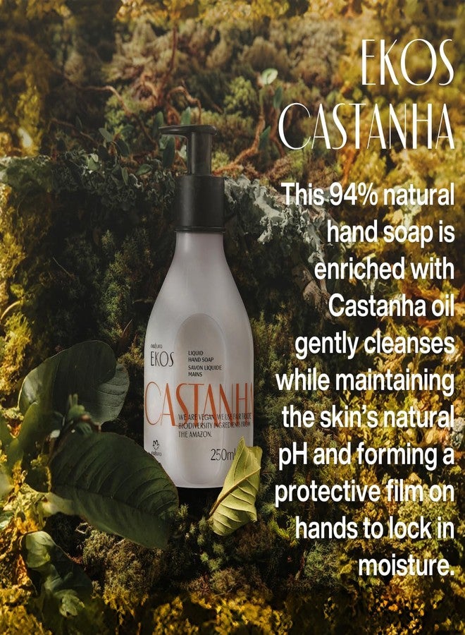 natura - Ekos Castanha (Brazil Nut) Renourishing Liquid Hand Soap - Anti-Dryness - Coconut Derived Cleanser - Vegan Skin Care - Brazilian Beauty Secrets - Self Care & Body Care - 8.4 fl oz (250ml) - Image 4