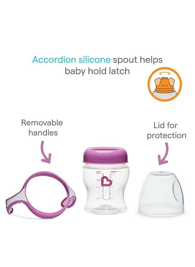 Munchkin Gentle Transition 4oz Trainer Cup 2-Pack – Clear/Pink & Purple - Image 3