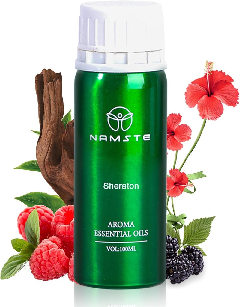 NAMSTE زيت عطري أساسي من مجموعة فندقية، 100 مل زيت ناشر فندق شيراتون، زيت عطري مستوحى من الفنادق الفاخرة، مزيج من الفريزيا والفانيليا والمسك للاسترخاء والنوم - Image 1