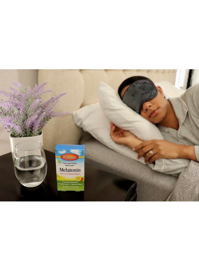 Carlson - Melatonin, 300 mcg, Healthy Sleep, Promotes Relaxation, Natural Strawberry-Lemon Flavor, 30 Chewable Tablets - Image 5