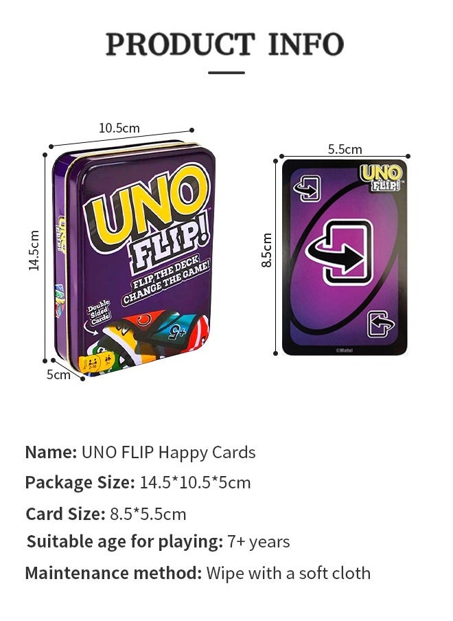 null - UNO Flip Double-Sided Card Game, Classic Overturn Game for Family Gatherings, Entertainment and All Ages - Image 1