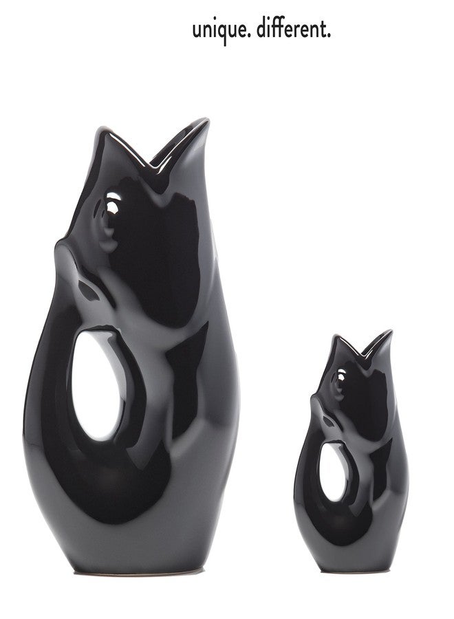 Gurgle Pot إبريق سمك من Gurgle Pot - أسود، طقم من قطعتين، تصميم مستوحى من الطراز الفرنسي، إبريق كبير سعة 42 أونصة مع إبريق كريمة مطابق، أدوات المائدة المثالية للاستخدام الداخلي أو الخارجي. - Image 3
