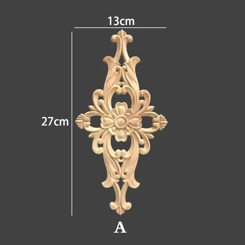 رقعة زهرة منحوتة من الخشب الصلب لتزيين باب الخزانة أثاث كلاسيكي منحوت من الخشب اللون 4 - Image 3