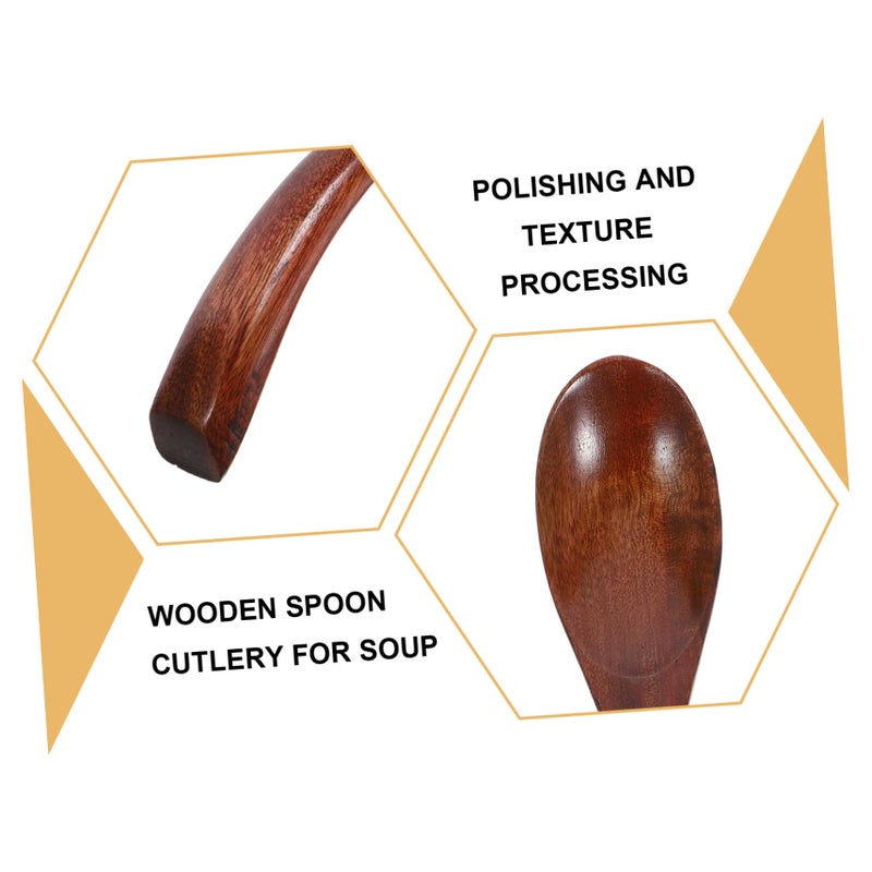 4pcs Reusable Wooden Spoons Hand Polished For Soup Dessert Coffee Stirring Home Hotel Gift - Image 5
