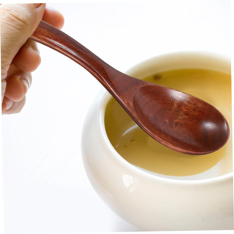 4pcs Reusable Wooden Spoons Hand Polished For Soup Dessert Coffee Stirring Home Hotel Gift - Image 3
