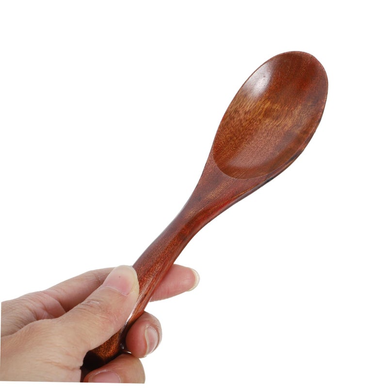 4pcs Reusable Wooden Spoons Hand Polished For Soup Dessert Coffee Stirring Home Hotel Gift - Image 4