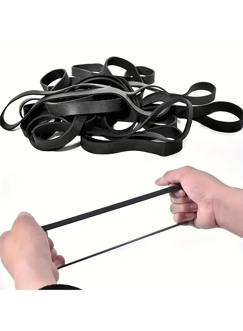 Generic Heavy-Duty Circular Closed Elastic Straps Made From Thermoplastic Polyurethane. Versatile Tactical Straps Ideal For Travel, Camping, And Hiking To Secure Items Together And For Repairing, Binding Projects, Crafts, And Jobs - Pack Of 50 Straps, Black - Image 1