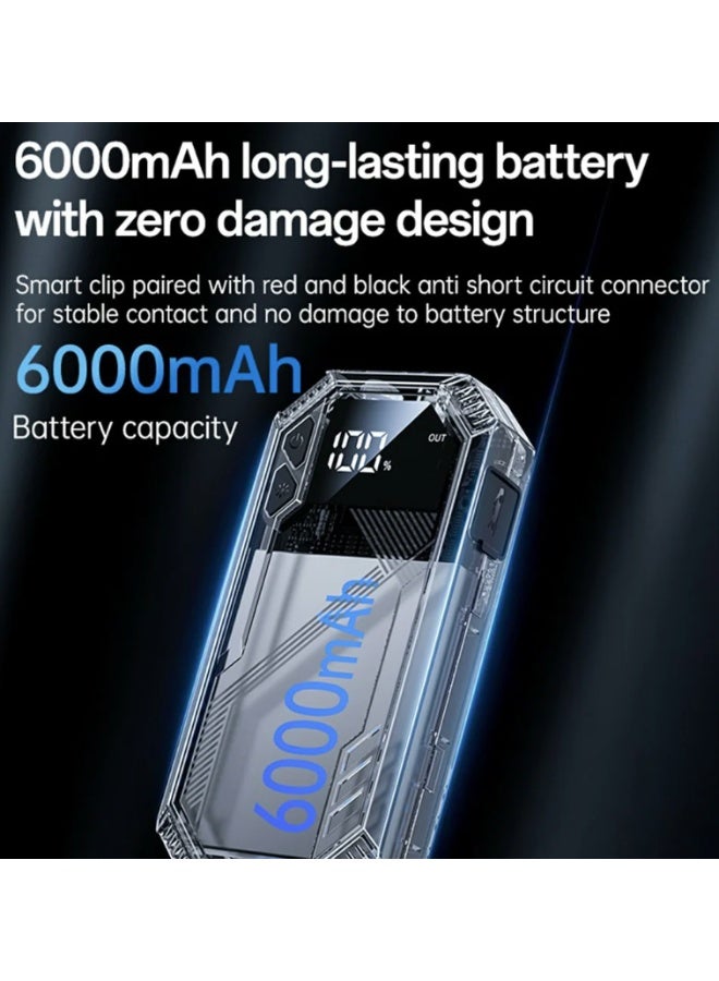 YESIDO VC11 Car Jump Starter 6000mAh Power Bank Smart Clamp for 12V Battery 3.0L Gas Diesel Vehicles - Image 4