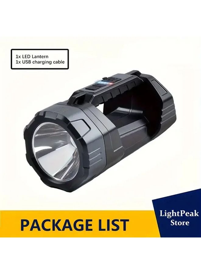 1PC Solar USB Rechargeable LED Spotlight Portable Outdoor Flashlight With Power Display - Image 1
