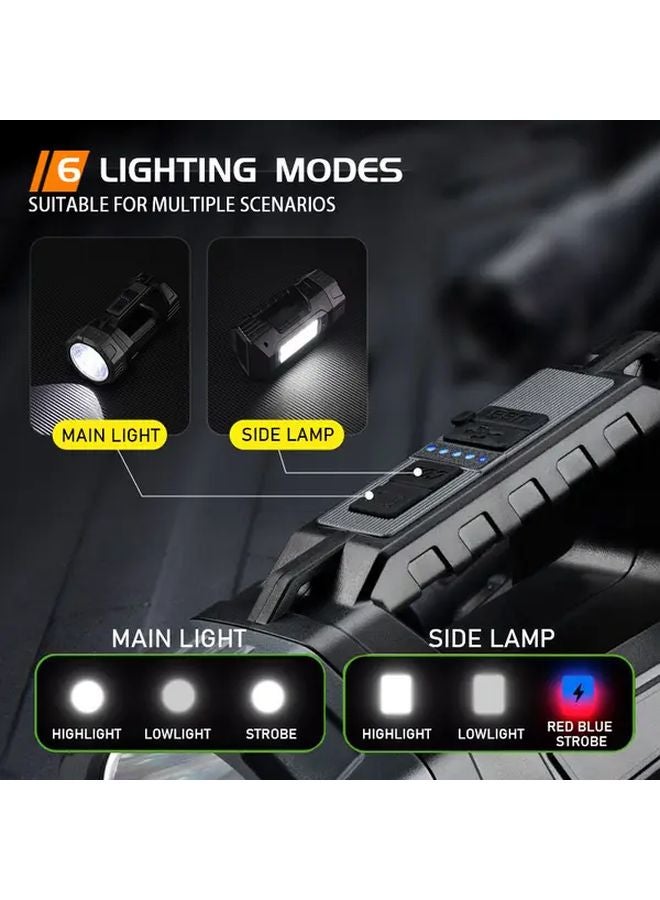 1PC Solar USB Rechargeable LED Spotlight Portable Outdoor Flashlight With Power Display - Image 5