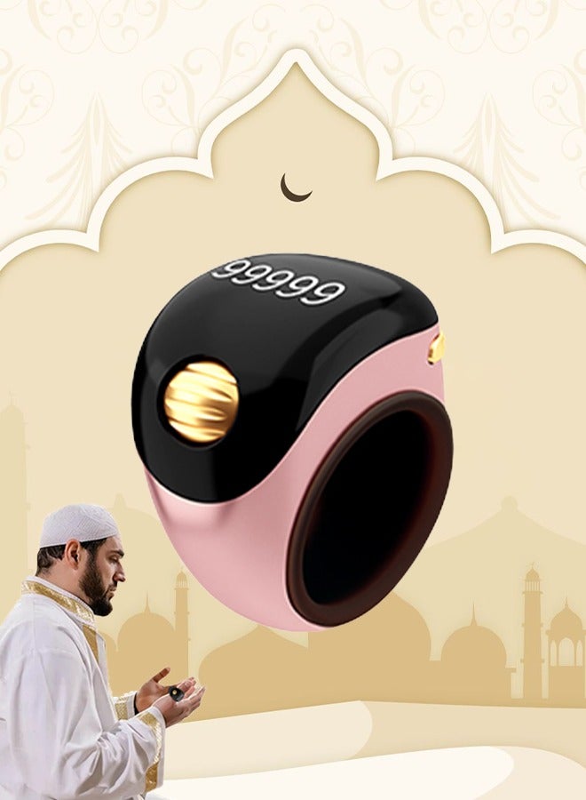Smart Vibration Reminder Tasbeeh Ring, 99999 OLED Display Smart Counter with Adjustable Size Silicone Ring, Suitable for Meditation and Daily Prayer - Image 1