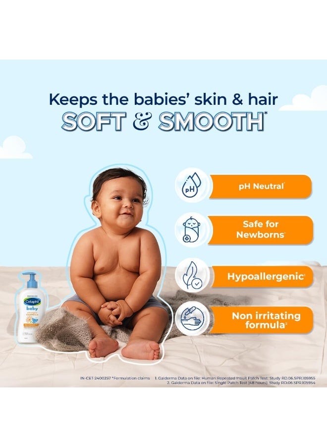 Cetaphil غسول وشامبو الأطفال، مرطب منظف لطيف، غسول رغوي مع كالندولا العضوية، بدون رائحة، 400 مل - Image 4
