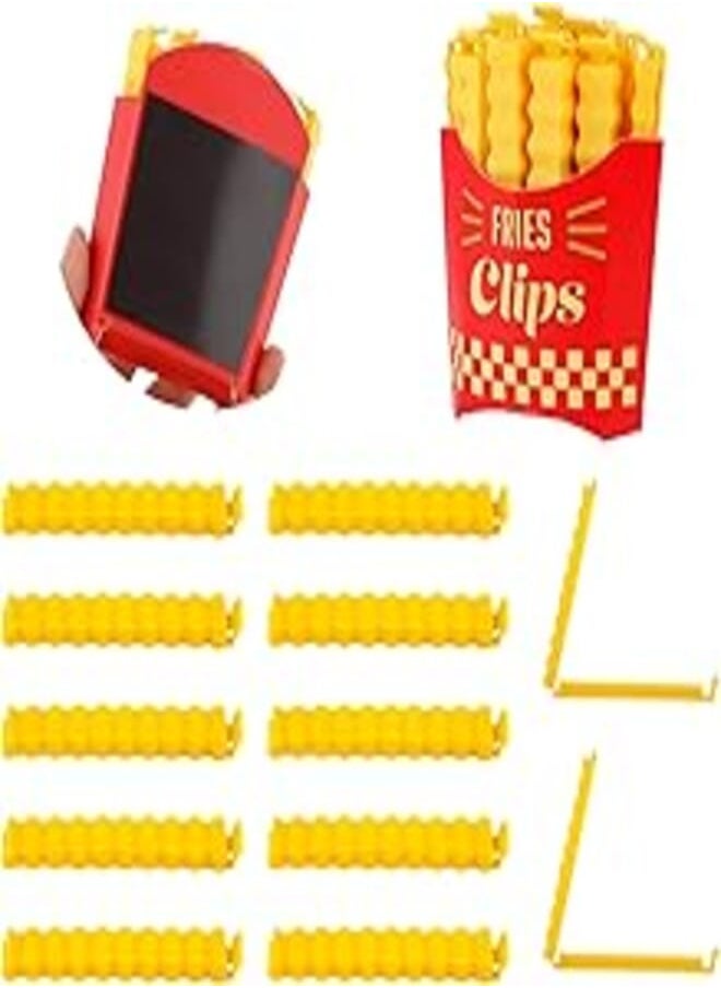 Molain Molain Pack of 12 Food Sealing Clips, French Fries Shaped Bag Clips, Funny Food Bag Clips with Magnetic Box to Always Be at Hand Cute Kitchen Accessories 