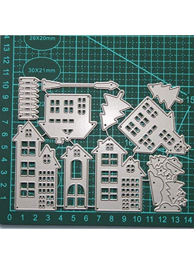 MosBug Forest Village House Tree Metal Cutting Dies 108.4Cm For Scrapbooking Card Album Making Diy Craft Die Cut - Image 1