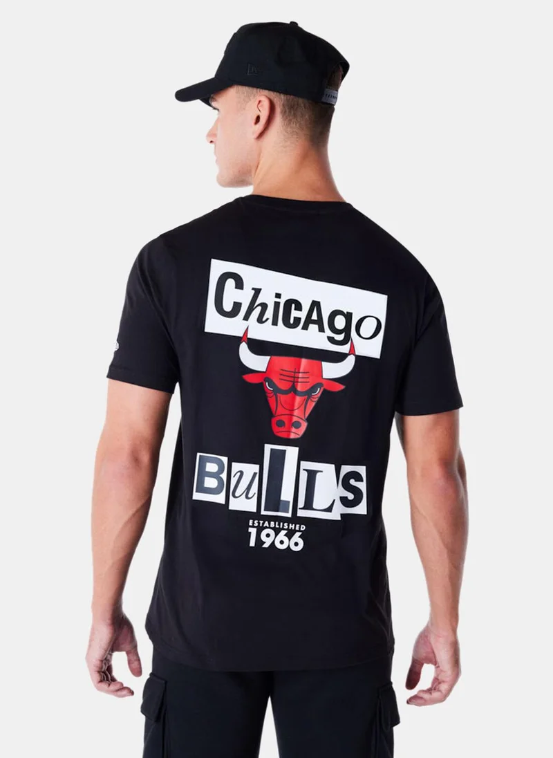 NEW ERA Men's NBA Chicago Bulls Newspaper Graphic T-Shirt