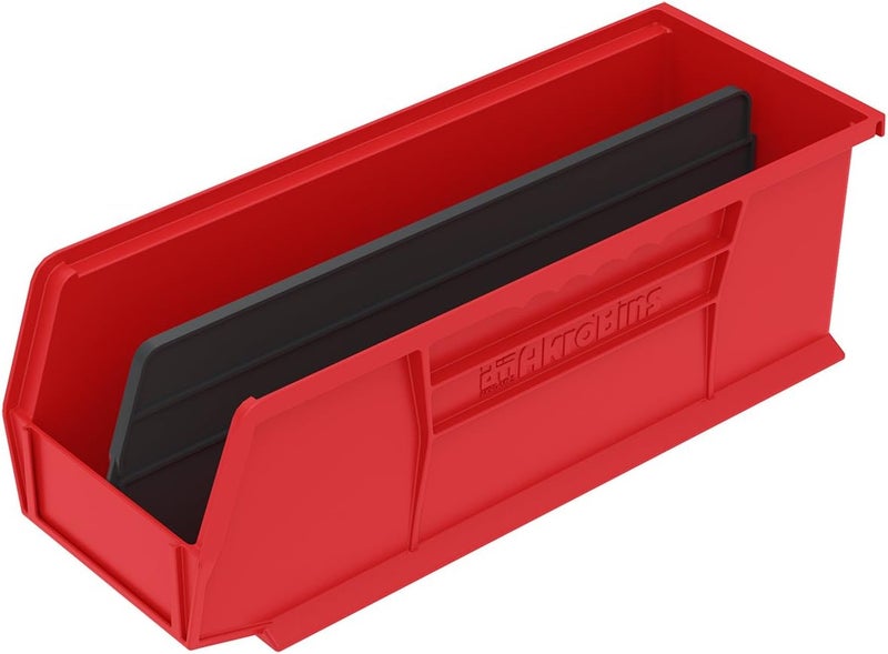 AkroMils 40234 Plastic Length Dividers for AkroBins Stackable Storage Bins Model 30234, Custom Storage Inserts for Tools, Crafts & Supplies, 6-Pack, Black - Image 2