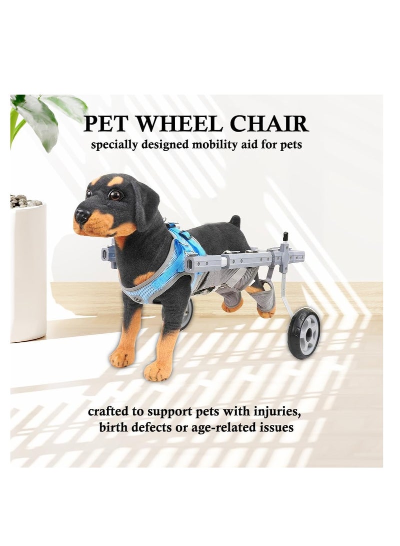 NNC PETS Pet Wheelchair with Aluminum Alloy, Durable, Comfortable, and Adjustable, Pet mobility with Two Back Wheels, Hind leg support, Abdominal support, and Harness, Suitable for small pets 37.5cm (Grey) - Image 5