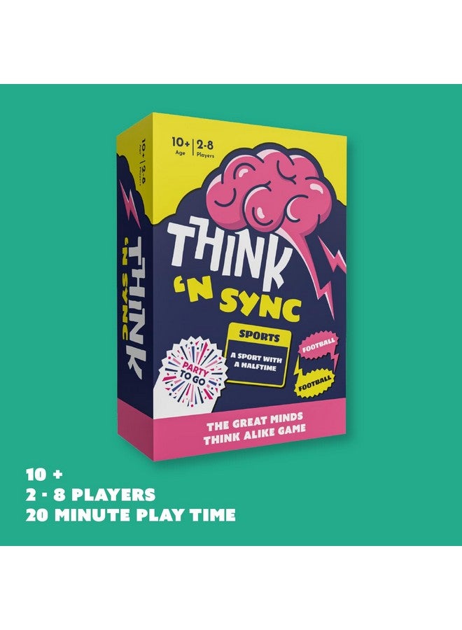 Gamewright - Party to Go - Think 'N Sync - The Great Minds Think Alike Game - Age 10+, 3-8 Players - Image 2