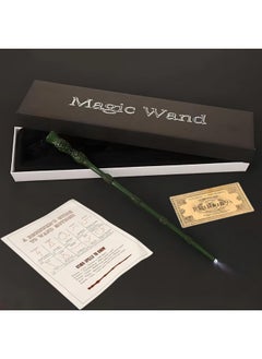 MilesMagic MilesMagic Harry Potter Wand With Magic Spell And Platform Ticket | Wizard Cosplay Light Up LED Sorcerer's Witchcraft Magic Dress Up Wand For Potterheads | 33 Cm | (Albus Dumbledore), Multicolor  - Image 1