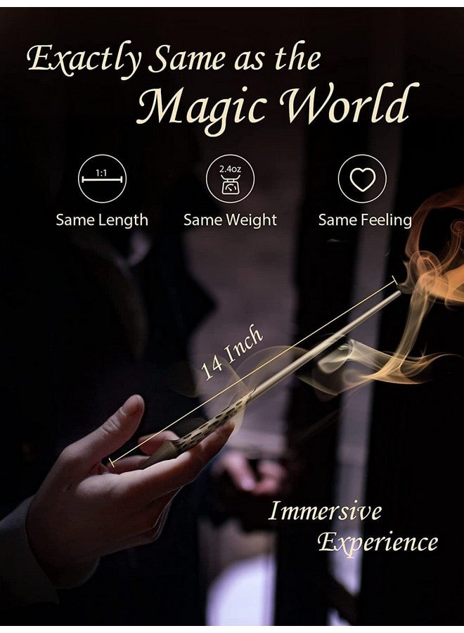 MilesMagic Harry Potter Wand With Magic Spell And Platform Ticket | Wizard Cosplay Light Up LED Sorcerer's Witchcraft Magic Dress Up Wand For Potterheads | 33 Cm | (Albus Dumbledore), Multicolor - Image 4