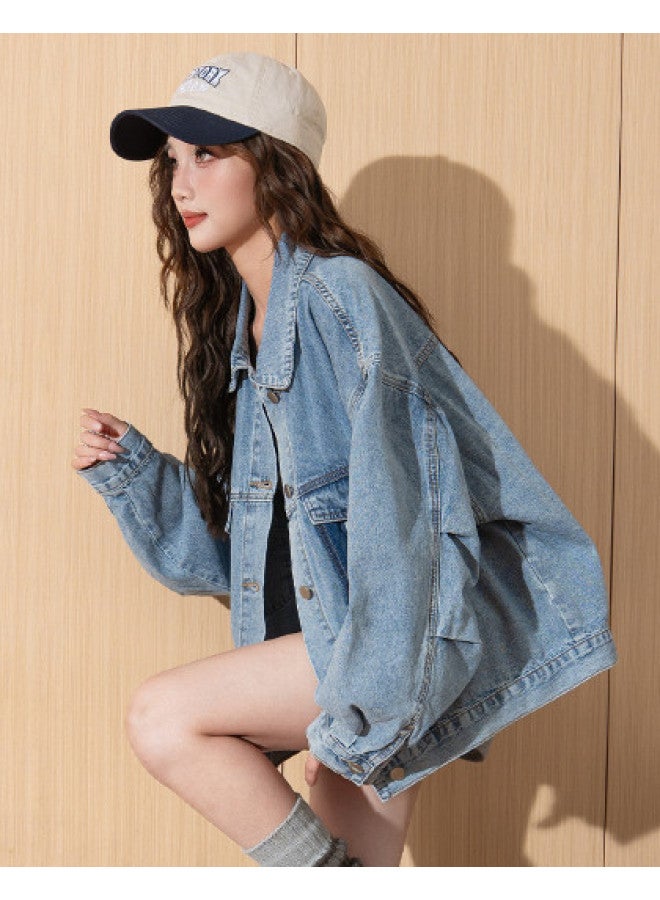 TonLion Autumn New Arrival Women's Denim Jacket With Pocket Color Blocking, Petite Short Style, Youthful, Flattering, Loose Fit, Versatile Women's Jacket - Image 1