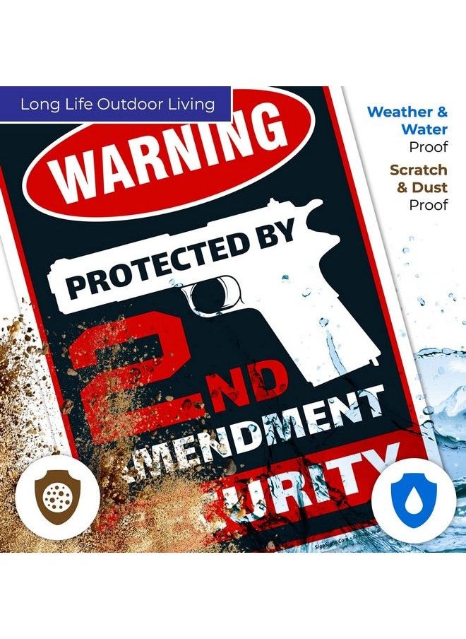 Sigo Signs - 2Nd Amendment Protected By 2Nd Amendment Sign 10X7 Inches Rust Free .040 Aluminum Fade Resistant Made In Usa - Image 1
