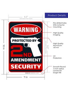 Sigo Signs 2Nd Amendment Protected By 2Nd Amendment Sign 10X7 Inches Rust Free .040 Aluminum Fade Resistant Made In Usa  - Image 4