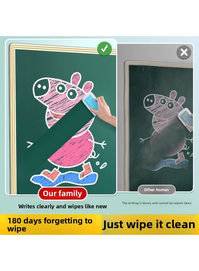 Blackboard Stickers Wall Stickers Children's Household Magnetic Small Whiteboard Teaching Removable Graffiti Not Harming The Wall Home Wall-Color:Green Board [extra Thick 0.8mm] + [teaching Package For Children Aged 7-12]-Specifications:90x100cm