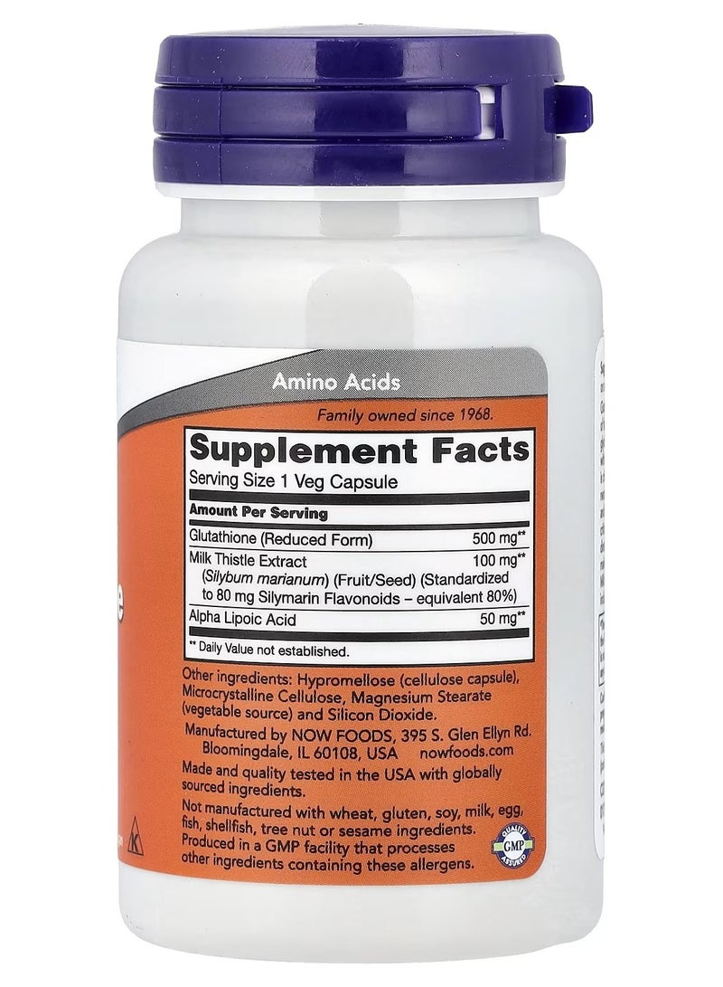 now Now Foods Glutathione 500 mg 30 Veg Capsules  - Image 2