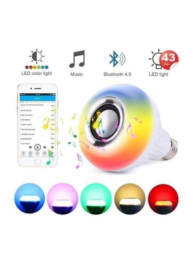 مصباح LED لاسلكي بتقنية بلوتوث RGB مع مكبر صوت، مصباح ذكي لتشغيل الموسيقى بقوة 12 واط مع جهاز تحكم عن بعد، قاعدة E27، 265 فولت، مصباح LED متغير الألوان مع مكبر صوت مدمج - Image 5