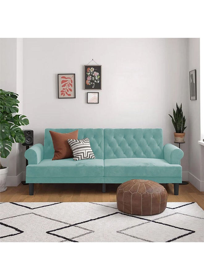 صوفة ديباج شوكولا | 3 - مقاعد صوفا من المخمل 212x82x84 سم   - تركواز فاتح - Image 1