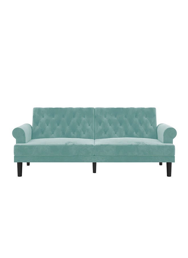 صوفة ديباج شوكولا | 3 - مقاعد صوفا من المخمل 212x82x84 سم   - تركواز فاتح - Image 3