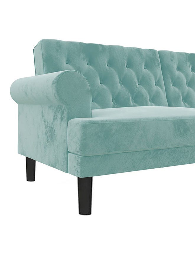 صوفة ديباج شوكولا | 3 - مقاعد صوفا من المخمل 212x82x84 سم   - تركواز فاتح - Image 5