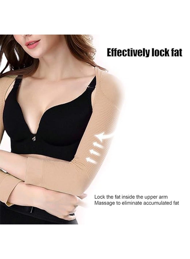 Elastic Arm Shaper, Back Posture Correction, Shoulder Stretching Correction Posture, Girls Long Sleeved Arm Sleeves Durable Arm Shaper, Women Shaping Clothes - Skin Color ( L ) - Image 4