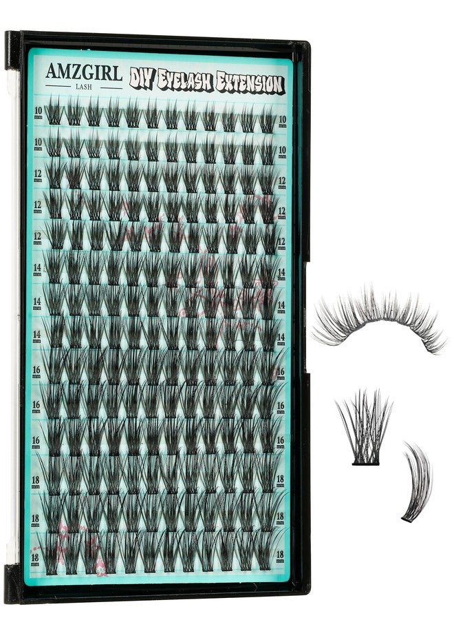 AMZGIRL LASH Manga Lash Clusters Fairy Eyelash Extension DIY 168pcs C Curl Anime Lashes Extensions Wispy Eyelashes Cluster with Thin Band Individual Lashes False Eyelashes At Home (Spiky, C-10-18mm) - Image 1