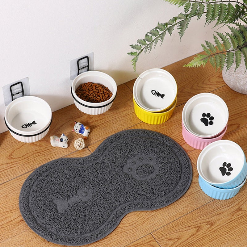 2pcs Pet Feeding Mat Dog Cat Eating Drinking Bowl Pad Non- Mat Placemat - Image 1