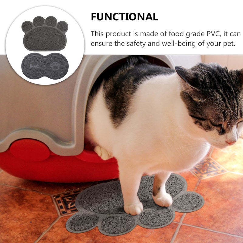 2pcs Pet Feeding Mat Dog Cat Eating Drinking Bowl Pad Non- Mat Placemat - Image 5