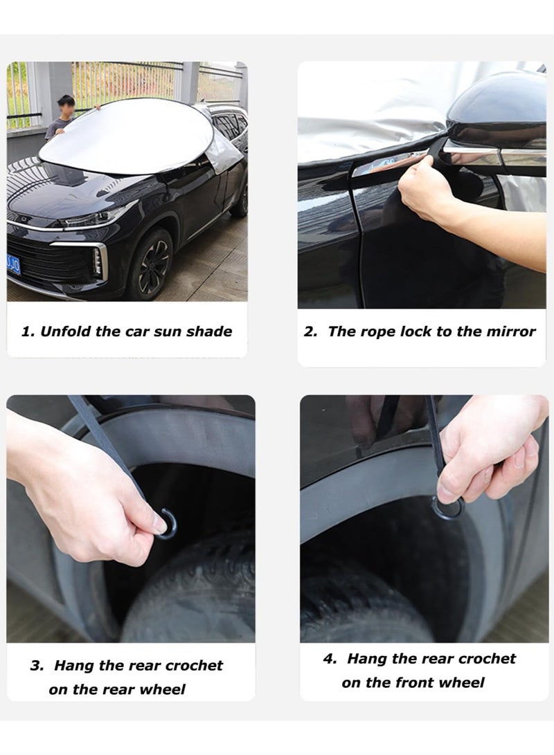 AUTOYSUR Car Windshield Sun Shade, Foldable Reflector Sunshade Offers Ultimate Protection for Car Interior, Cool Reflective Sun Blocker, UV Rays and Heat Sun Visor Protector - Image 4