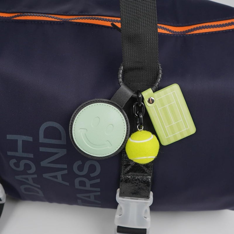 WILMIN Tennis Ball Holder Keychain, Grand Slam, Leather Smiley, Tennis style - Image 3