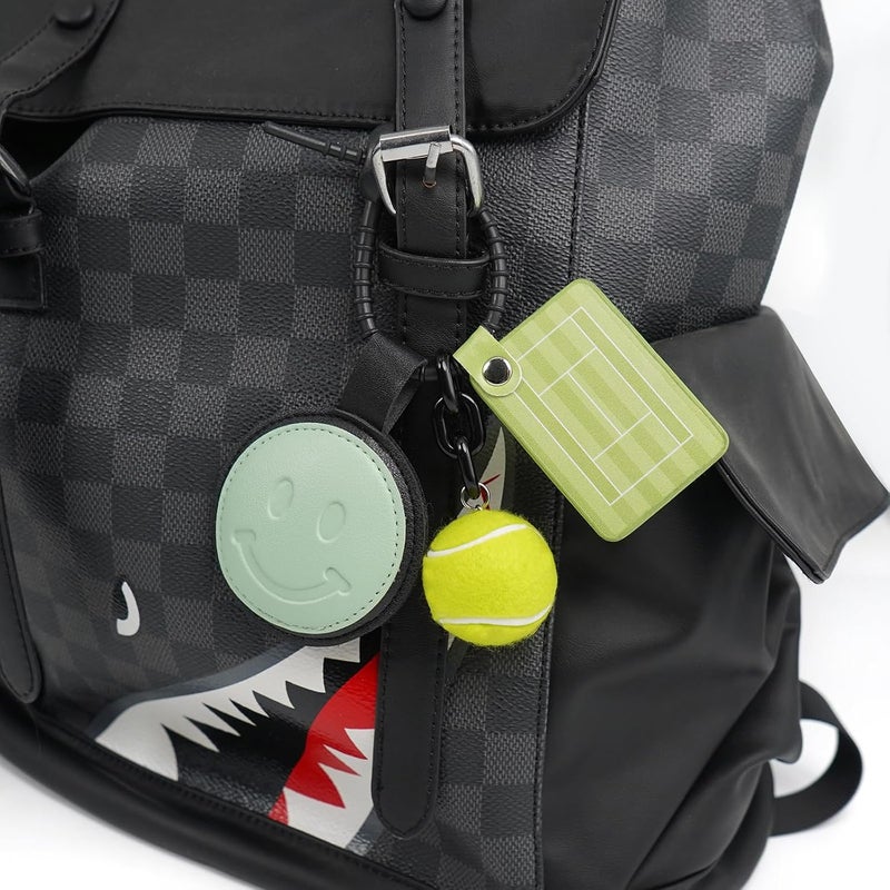 WILMIN Tennis Ball Holder Keychain, Grand Slam, Leather Smiley, Tennis style - Image 5